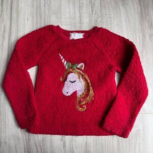 Btween Unicorn Fleece Sparkle Sweatshirt Holiday Christmas